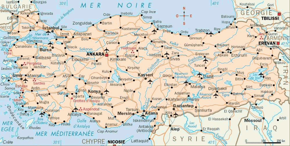 carte routiere turquie